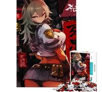 Rompecabezas para Adolescentes de 1000 Piezas Chica Anime con Ojos Rojos Juguete Educativo práctico para Aprender analizar y desarrollar la lógica Ideas de Regalo (Tamaño 38x52cm)