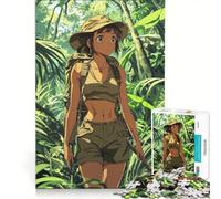 Rompecabezas para Adolescentes de 1000 Piezas: Chica Anime en la Jungla, Juegos relajantes, difíciles y desafiantes, Cada Pieza es única 50x75cm