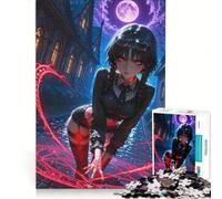 Rompecabezas para Adolescentes de 1000 Piezas: Chica Anime lanzando Magia en un callejón Oscuro, Juego práctico, Actividades Familiares, Gran Regalo para los Amantes de los Videojuegos 50x75cm