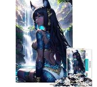 Rompecabezas para Adolescentes de 1000 Piezas Chica Anime Zorro Azul océano Rompecabezas para Adultos Juego práctico Ideal para Pasar el Tiempo en casa Toda la Familia (50x75cm)