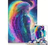 Rompecabezas para Adolescentes de 1000 Piezas Chica Arcoíris Juguete Educativo Mejora la Memoria con póster y Hoja de Preguntas a Juego 50x75cm