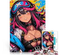 Rompecabezas para Adolescentes de 1000 Piezas Chica de Anime con Cabello Rosa Acertijo para Juguetes de decoración del hogar 75x50cm