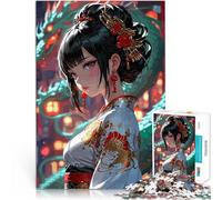 Rompecabezas para Adolescentes de 1000 Piezas Chica de Anime en Kimono Análisis y lógica Cada Pieza es única: un desafiante y Divertido Juego Familiar 38x52cm