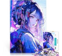 Rompecabezas para Adolescentes de 1000 Piezas Chica de Anime en Kimono Juguetes de Entretenimiento Familiar Regalo de Obra de Arte 50x70cm