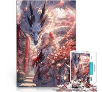 Rompecabezas para Adolescentes de 1000 Piezas Chica de Anime Sakura y dragón Juguetes de Juego desafiantes Regalo Divertido 75x50cm