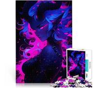 Rompecabezas para Adolescentes de 1000 Piezas Chica Demonio con Cabello Rosa Juego Intelectual con póster a Juego y Hoja de Trivia 52x38cm