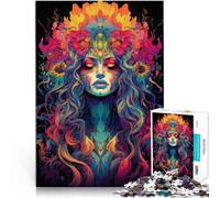 Rompecabezas para Adolescentes de 1000 Piezas Chica Demonio psicodélica no Montaje de Patrones Regalos para Amigos y Familiares 75x50cm