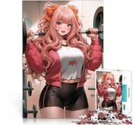 Rompecabezas para Adolescentes de 1000 Piezas Chica Fitness de Anime Diversión Familiar con Piezas de Formas aleatorias Que se entrelazan Completamente 52x38cm