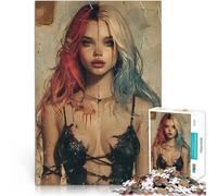 Rompecabezas para Adolescentes de 1000 Piezas Chica gótica Retro Vintage Juegos de relajación Juguetes de decoración del hogar 75x50cm