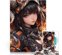 Rompecabezas para Adolescentes de 1000 Piezas Chica guerrera de Anime ardiente Juegos Juguetes Regalo Mejorar el Amor Entre Parejas 52x38cm