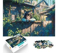 Rompecabezas para Adolescentes de 1000 Piezas Chica Kitsune de Anime Corte de precisión Cada Pieza es única: un desafiante y Divertido Juego Familiar 38x26cm