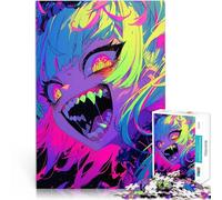Rompecabezas para Adolescentes de 1000 Piezas Chica Monstruo de Anime Juego de Preguntas con Piezas de Formas aleatorias Que se entrelazan Completamente 38x26cm