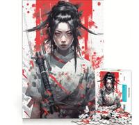 Rompecabezas para Adolescentes de 1000 Piezas Chica Ninja Arte japonés Juego práctico Mejora la Memoria Regalo para Amigos y Familiares 38x26cm