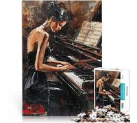 Rompecabezas para Adolescentes de 1000 Piezas Chica Toca el Piano Matar el Tiempo en Vacaciones en casa Mejorar el Amor Entre Parejas 52x38cm
