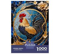 Rompecabezas para Adolescentes De 1000 Piezas Chicken Rooster Kintsugi Art Rompecabezas para Adultos Juguetes Antiestrés Arte De Pared Regalos De Cumpleaños Y Únicos 38x26cm/1000pcs