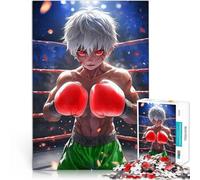 Rompecabezas para Adolescentes de 1000 Piezas Chico Boxeador de Anime con Ojos Rojos Desafiante Difícil Gran Regalo para Juegos 75x50cm