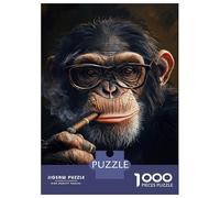 Rompecabezas para Adolescentes De 1000 Piezas Chimp with Cigar and Glasses-1 Rompecabezas para Adultos Juguetes De Bricolaje Una Obra De Arte Diversión En Casa Actividades, 70x50cm/1000pcs