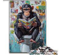 Rompecabezas para Adolescentes de 1000 Piezas: Chimpancé en el Inodoro Cada Pieza es única Juego Familiar desafiante y Divertido para Mayores de 14 años (26x38cm)