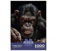 Rompecabezas para Adolescentes De 1000 Piezas Chimpanzee Chess Rompecabezas para Adultos Juego Práctico Una Obra De Arte Cumpleaños 52x38cm/1000pcs