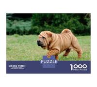 Rompecabezas para Adolescentes De 1000 Piezas Chinese Shar Pei Puppy Rompecabezas para Adultos Juego Práctico Una Obra De Arte Cumpleaños 52x38cm/1000pcs