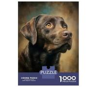 Rompecabezas para Adolescentes De 1000 Piezas Chocolate Labrador Portrait Rompecabezas para Adultos Juguetes Antiestrés Regalo De Cumpleaños Cumpleaños 70x50cm/1000pcs