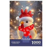 Rompecabezas para Adolescentes De 1000 Piezas Christmas Chicken Cute Rompecabezas para Adultos Juguetes De Bricolaje Análisis Y Lógica Regalo De Cumpleaños, Regalos, 52x38cm/1000pcs