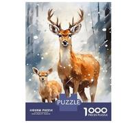 Rompecabezas para Adolescentes De 1000 Piezas Christmas Deer Family Rompecabezas para Adultos Juegos Relajantes Análisis Y Lógica Difícil Y Desafiante 70x50cm/1000pcs