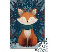 Rompecabezas para Adolescentes De 1000 Piezas Christmas Fox Illustration Rompecabezas para Adultos Juegos Relajantes Desafío Difícil Cumpleaños Y Navidad 70x50cm/1000pcs