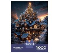 Rompecabezas para Adolescentes De 1000 Piezas Christmas Village in The Mountains Rompecabezas para Adultos Juguetes Antiestrés Decoración De Pared Interacción Entre Padres E Hijos 70x50cm/1000pcs