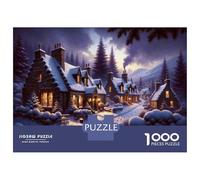 Rompecabezas para Adolescentes De 1000 Piezas Christmas Village Scene Rompecabezas para Adultos Juego De Ingenio para Mejorar La Memoria Actividades Divertidas En Casa 70x50cm/1000pcs