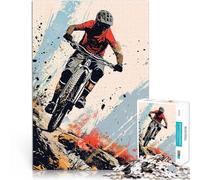 Rompecabezas para Adolescentes de 1000 Piezas Ciclismo Arte del Deporte de la Bicicleta Rompecabezas Regalo de cumpleaños 75x50cm