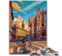 Rompecabezas para Adolescentes de 1000 Piezas: Ciclismo en Milán, Juguete Educativo antiestrés para interacción Entre Padres e Hijos a Partir de 14 años (tamaño 38x26cm)