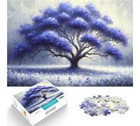 Rompecabezas para Adolescentes de 1000 Piezas Cielo congelado en Flor de Cerezo púrpura Juego práctico Lista de Deseos con Papá Noel 75x50cm