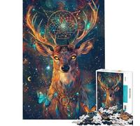 Rompecabezas para Adolescentes de 1000 Piezas Ciervo Estrellado fantasía Juguetes adictivos para Cultivar la Paciencia Juego práctico desafío difícil Regalos de cumpleaños (tamaño 38x52cm)