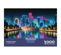 Rompecabezas para Adolescentes De 1000 Piezas City Lights Reflections Rompecabezas para Adultos Juego Práctico Pero Divertido Y Humorístico Regalo De Cumpleaños, Regalos, 70x50cm/1000pcs