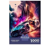 Rompecabezas para Adolescentes De 1000 Piezas Cityscape Future Car Rompecabezas para Adultos Juguete Decoración De Pared Regalo De Cumpleaños Juego Desafiante Regalos 70x50cm/1000pcs