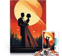 Rompecabezas para Adolescentes de 1000 Piezas Ciudad Art Déco del Romance Difícil y desafío con póster a Juego y Hoja de Trivia 52x38cm