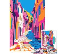 Rompecabezas para Adolescentes de 1000 Piezas Ciudad croata Arte Minimalista en Tonos Pastel Juego práctico y Educativo Juguete Ideal para desarrollar el Pensamiento lógico y el análisis (38x52cm)