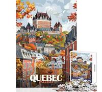 Rompecabezas para Adolescentes de 1000 Piezas Ciudad de Quebec Otoño Juego práctico Decoración del hogar Juguetes de decoración Difícil y desafiante (38x26cm)