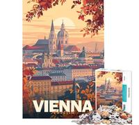 Rompecabezas para Adolescentes de 1000 Piezas Ciudad de Viena Minimalista para Adultos Juegos Familiares difícil único Regalo de cumpleaños y Navidad (tamaño 38x52cm)