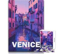 Rompecabezas para Adolescentes de 1000 Piezas, Ciudad estética de Venecia, Regalo de cumpleaños para Mayores de 14 años (tamaño 50x75cm)