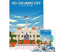 Rompecabezas para Adolescentes de 1000 Piezas Ciudad Ho Chi Minh Vietnam Juego práctico y desafiante Juguetes Regalos Ideas de Corte de precisión (tamaño 38x26cm)