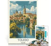 Rompecabezas para Adolescentes de 1000 Piezas: Ciudad Medieval de Toledo, Juegos Divertidos, Entrena tu Cerebro y Tus Manos, Ideal para Decorar tu Escritorio 50x75cm