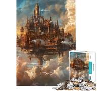 Rompecabezas para Adolescentes de 1000 Piezas Ciudad Steampunk Entre Las Nubes Rompecabezas de 1000 Piezas para armar Juguetes para la diversión Familiar Juego desafiante para Toda la Familia