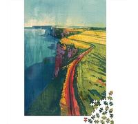 Rompecabezas para Adolescentes De 1000 Piezas Cliffside Railway Art Print Rompecabezas para Adolescentes Juegos Relajantes Alivia El Estrés 70x50cm/1000pcs