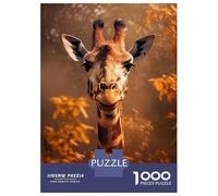 Rompecabezas para Adolescentes De 1000 Piezas Close Up Giraffe Rompecabezas Juegos Relajantes Pero Divertidos Y Humorísticos Cumpleaños 38x26cm/1000pcs