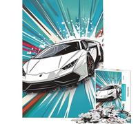 Rompecabezas para Adolescentes de 1000 Piezas Coche Blanco Actividades Divertidas para Hacer en casa Decoración del hogar Juego práctico para Mayores de 14 años (38x52cm)