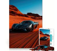 Rompecabezas para Adolescentes de 1000 Piezas Coche Deportivo Koenigsegg Jesko Negro,diseño Desert Drive,Arte de Borde Premium,Juego de concentración Mental,diversión,Regalo artístico de Navidad
