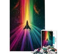 Rompecabezas para Adolescentes de 1000 Piezas Cohete Espacial arcoíris Ayuda a ejercitar el Cerebro Diversión Familiar Juguetes DIY para Mayores de 14 años (50x75cm)