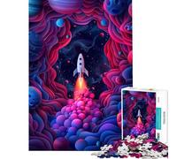 Rompecabezas para Adolescentes de 1000 Piezas Cohete Espacial Ayuda a ejercitar el Cerebro y Alivia el estrés Juego de ingenio para Mayores de 14 años (38x52cm)